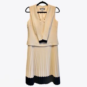 Maggy London Tie Neck Accordion Dress